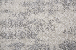 Feizy Rugs Prasad Distressed Medallion Area Rug Power Loomed Geometric Neutral Living Room Accent 6703682FLGY000F00