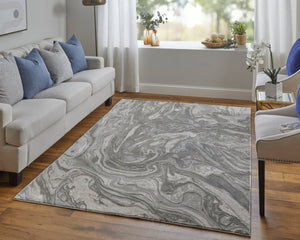 Feizy Rugs Prasad Distressed Medallion Area Rug Turkish Polypropylene Living Room Floor Accent 6703894FLGY000F00