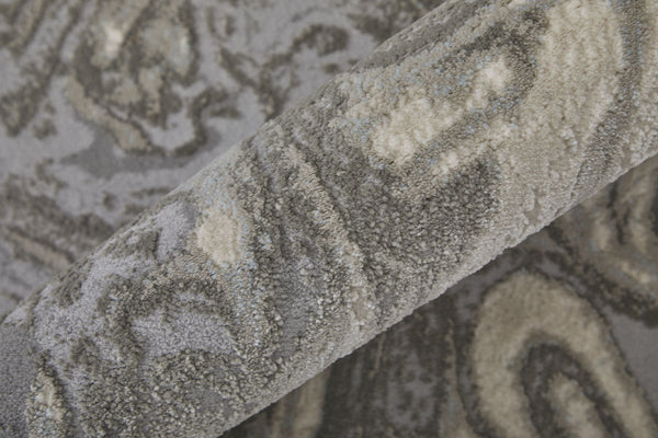 Feizy Rugs Prasad Distressed Medallion Area Rug Turkish Polypropylene Living Room Floor Accent 6703894FLGY000F00
