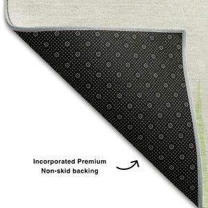 HomeRoots 5' X 8' Vibrant Lime Green & Ivory Striped Area Rug – Durable, Washable, UV-Protected for Style! 670395