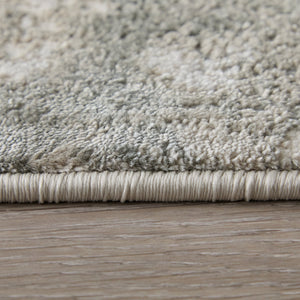 Feizy Rugs Prasad Watercolor Medallion Area Rug Distressed Ivory Gray Polypropylene Living Room 6703970FGRY000F00