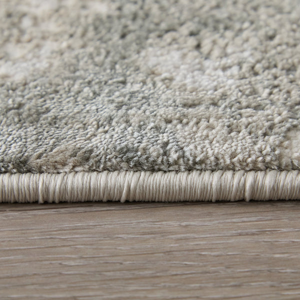 Feizy Rugs Prasad Watercolor Medallion Area Rug Distressed Ivory Gray Polypropylene Living Room 6703970FGRY000F00