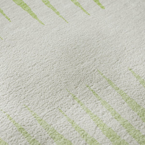 HomeRoots 10' X 14' Lime Green Striped Area Rug – Washable, UV Protected, Perfect for Homes with Kids & Pets 670399