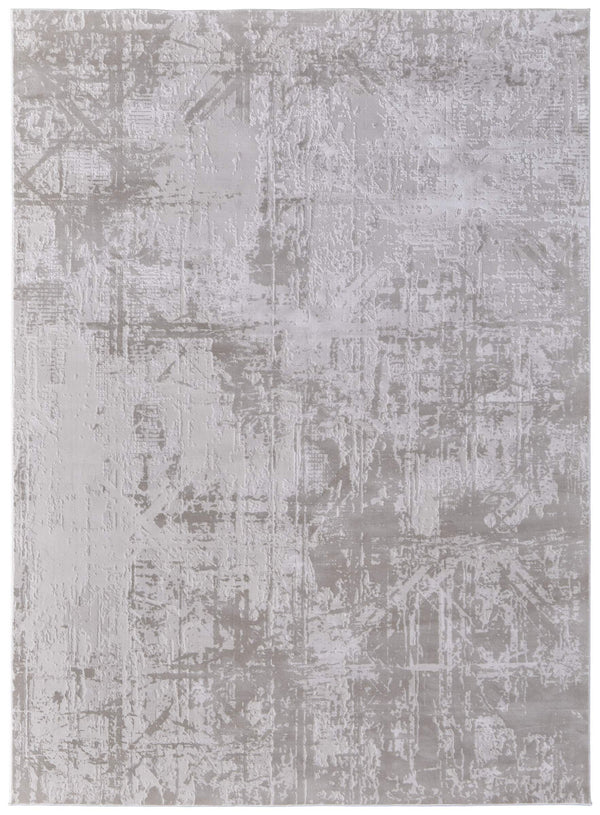 Feizy Rugs Prasad Abstract Medallion Area Rug Power Loomed Turkish Polypropylene Neutral Tones 8' x 10' 67039NAFIVYBGEF00