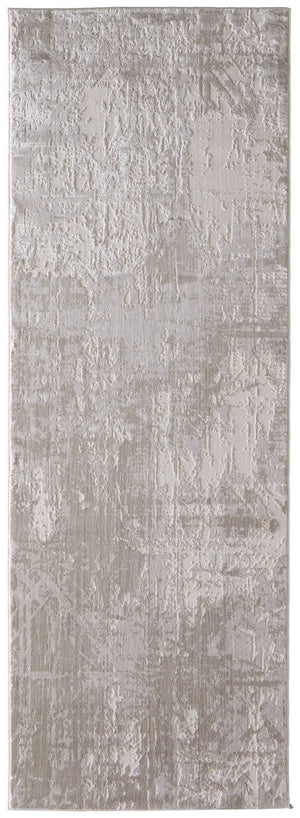 Feizy Rugs Prasad Abstract Medallion Area Rug Power Loomed Turkish Polypropylene Neutral Tones 2'10" x 7'10" 67039NAFIVYBGEI71