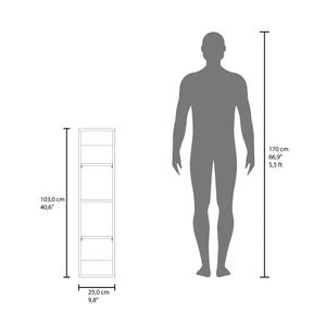 English Elm Cale Open Four Shelf Wall Cabinet Slim White Melamine Bathroom Storage Unit B097P474255