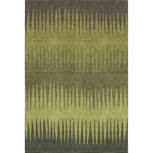 HomeRoots 8' X 10' Washable Area Rug in Olive, Gray & Fern Green - UV Protected, Stain Resistant, Durable Design 670403