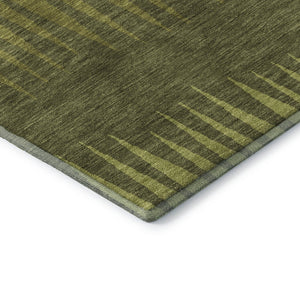 HomeRoots 8' X 10' Washable Area Rug in Olive, Gray & Fern Green - UV Protected, Stain Resistant, Durable Design 670403