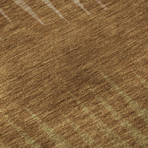 HomeRoots 10' X 14' Striped Washable Area Rug in Rust Copper & Beige – UV Protected, Durable & Stylish Decor! 670411