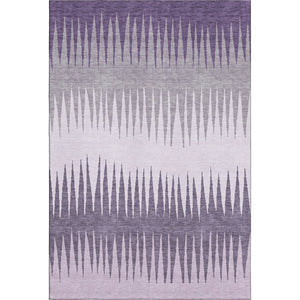 HomeRoots 10' Striped Washable Area Rug in Purple, Gray & Lavender - UV Protected, Stain Resistant & Stylish! 670423