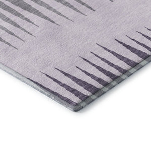 HomeRoots 10' Striped Washable Area Rug in Purple, Gray & Lavender - UV Protected, Stain Resistant & Stylish! 670423
