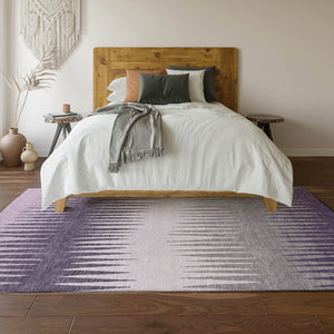 HomeRoots 10' Striped Washable Area Rug in Purple, Gray & Lavender - UV Protected, Stain Resistant & Stylish! 670423