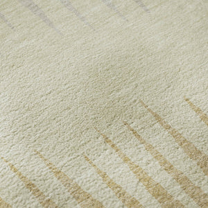 HomeRoots 8' Taupe Gold Beige Striped Washable Round Rug – Durable, UV-Protected, Ideal for Busy Homes 670438