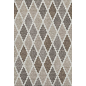 HomeRoots 5' X 8' Washable Geometric Area Rug - Durable Polyester, Stain Resistant, UV Protected & Stylish! 670449