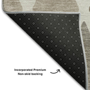 HomeRoots 5' X 8' Washable Geometric Area Rug - Durable Polyester, Stain Resistant, UV Protected & Stylish! 670449