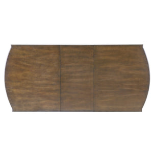 English Elm 60"-78" Extendable Dining Table with Removable Leaf, Solid Wood Farmhouse Kitchen Table for 4-8 Guests, Durable Finish and Easy Care Guidance Brown N752P271802D