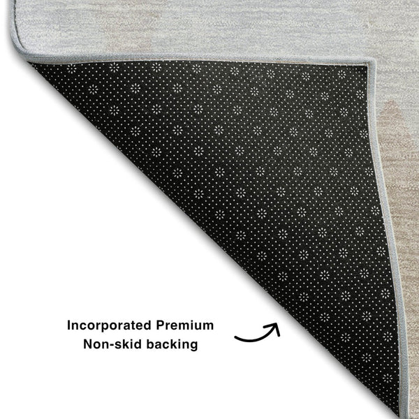 HomeRoots 8' X 10' Stylish Lavender Gray and Ivory Geometric Washable Area Rug with UV Protection & Durability 670481