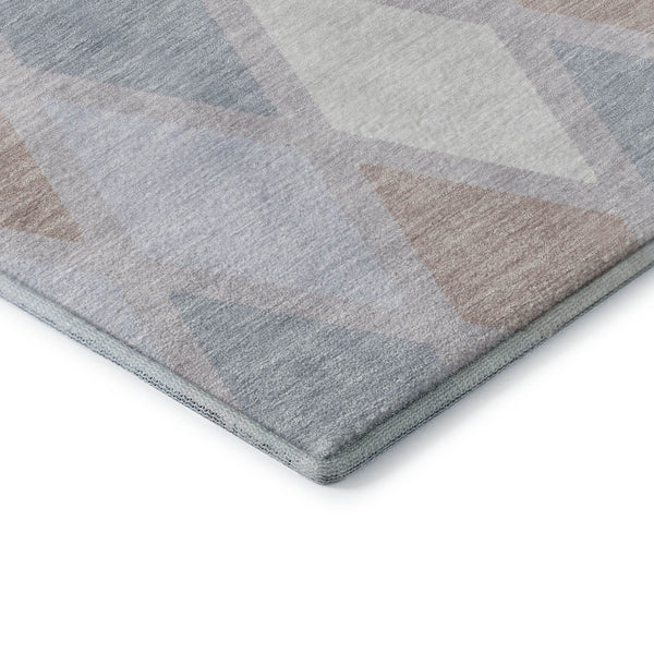 HomeRoots 8' X 10' Stylish Lavender Gray and Ivory Geometric Washable Area Rug with UV Protection & Durability 670481