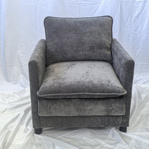 English Elm Lazy bean sofa chair with high-density memory foam, soft fabric armrests for living room comfort Antique Dark Grey W1893P396301