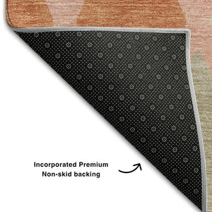 HomeRoots 9' X 12' Contemporary Pink Red Gray Geometric Area Rug – Washable, UV Protected, Stain Resistant! 670500