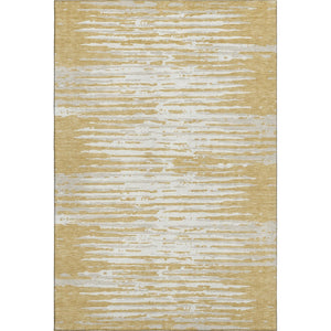 HomeRoots 10' Gold and Ivory Striped Washable Area Rug - UV Protected, Durable, Stylish & Easy-Care Design 670549