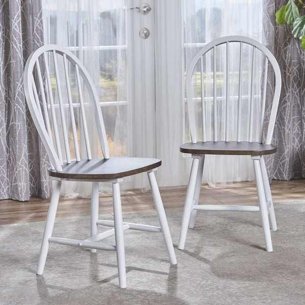 English Elm Christopher Knight Home® - 36 Countryhouse Spindle Back Dining Chair 36in High Back Farmhouse Style Durable Rubberwood Seat White 56487.00WBRN