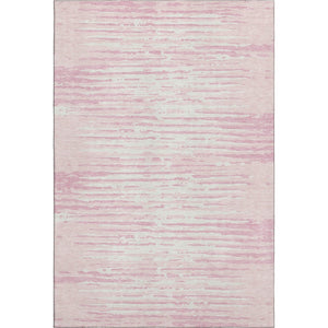 HomeRoots 8' Pink and Ivory Striped Washable Area Rug - UV Protected, Stain Resistant, Perfect for Any Space! 670583