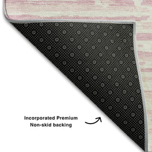 HomeRoots 8' Pink and Ivory Striped Washable Area Rug - UV Protected, Stain Resistant, Perfect for Any Space! 670583