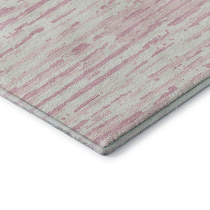 HomeRoots 8' Pink and Ivory Striped Washable Area Rug - UV Protected, Stain Resistant, Perfect for Any Space! 670583