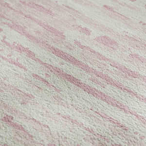 HomeRoots 8' Pink and Ivory Striped Washable Area Rug - UV Protected, Stain Resistant, Perfect for Any Space! 670583