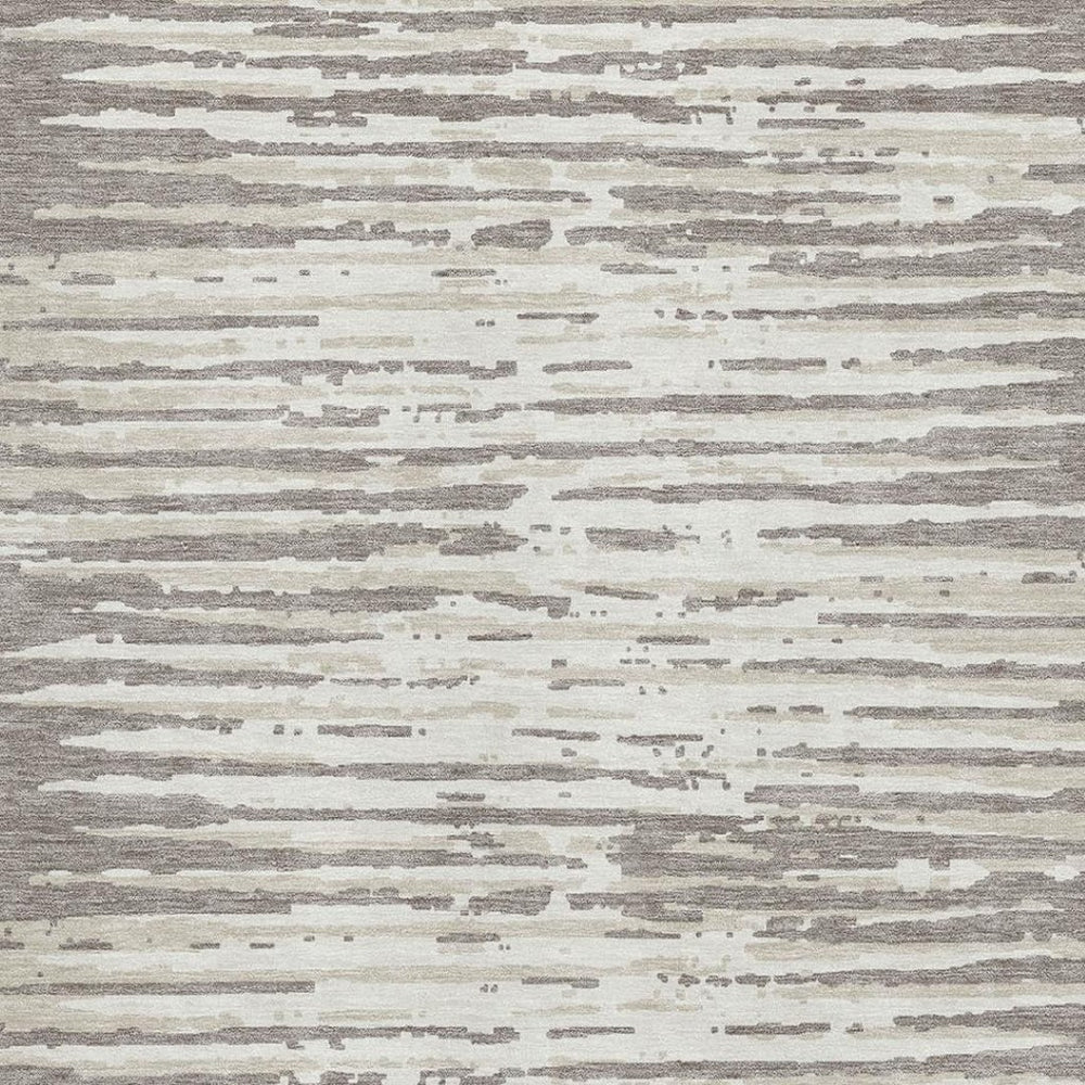 HomeRoots 5' X 8' Taupe And Ivory Striped Area Rug – Durable, Stain-Resistant, UV Protected for High-Traffic Use 670593