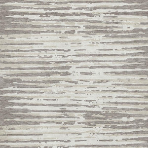 HomeRoots 5' X 8' Taupe And Ivory Striped Area Rug – Durable, Stain-Resistant, UV Protected for High-Traffic Use 670593