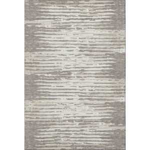 HomeRoots 10' X 14' Taupe and Ivory Striped Washable Area Rug with Stain Resistance and UV Protection 670597