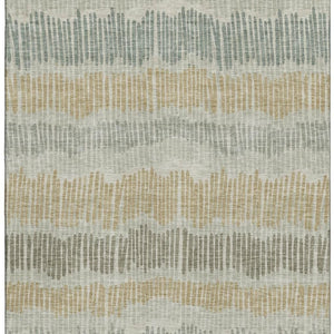 HomeRoots 9' X 12' Elegant Beige, Gold & Gray Striped Area Rug – Washable, UV Protected & Stain Resistant Design 670609