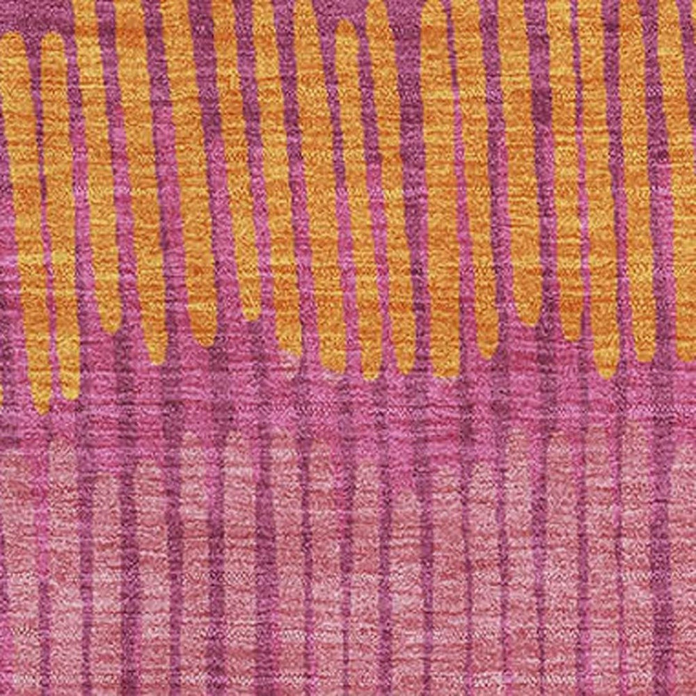 HomeRoots 5' X 8' Stylish Blush Orange & Ivory Striped Area Rug - Washable, UV Resistant, Perfect for Homes! 670618