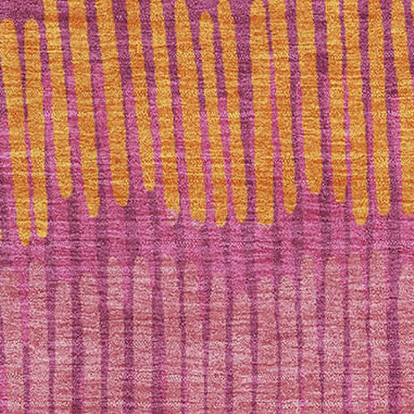 HomeRoots 5' X 8' Stylish Blush Orange & Ivory Striped Area Rug - Washable, UV Resistant, Perfect for Homes! 670618