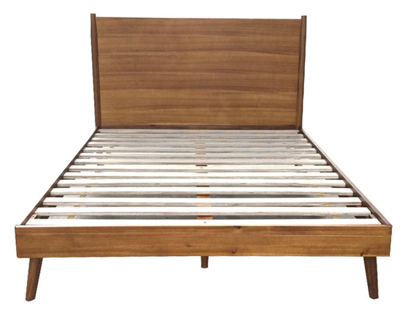 English Elm Cohron Solid Acacia Twin Platform Bed with Splayed Legs and Mid-century Modern Style 67062.00MEDBRN-Q-FULL BED
