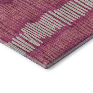 HomeRoots 10' X 14' Blush Orange & Ivory Striped Area Rug - Washable, UV-Protected, Durable for Busy Homes 670622