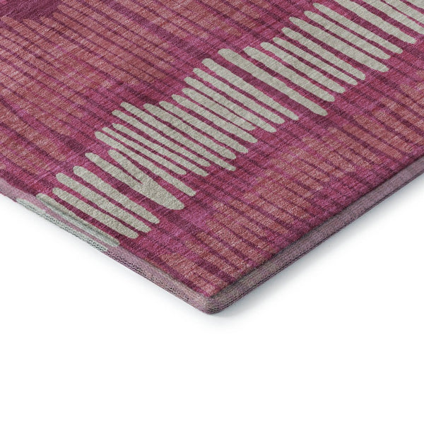 HomeRoots 10' X 14' Blush Orange & Ivory Striped Area Rug - Washable, UV-Protected, Durable for Busy Homes 670622