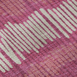 HomeRoots 10' X 14' Blush Orange & Ivory Striped Area Rug - Washable, UV-Protected, Durable for Busy Homes 670622