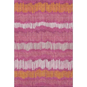 HomeRoots 10' X 14' Blush Orange & Ivory Striped Area Rug - Washable, UV-Protected, Durable for Busy Homes 670622