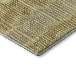 HomeRoots 8' X 10' Gold Beige & Rust Striped Area Rug - Washable, UV Protected, Stain Resistant for Homes 670638