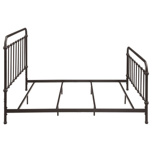 English Elm Olaleye Dark Bronze Metal Spindle Eastern King Bed Frame – Vintage Charm & Durable Design For Your Bedroom B062P353450