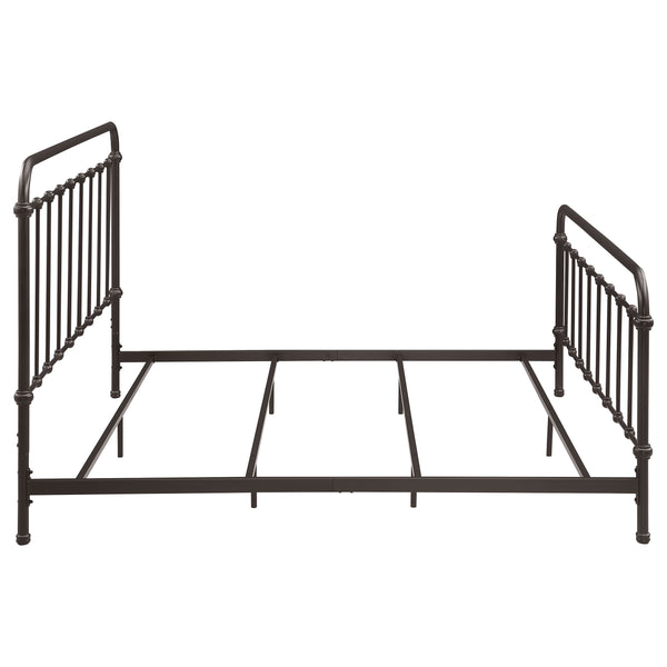 English Elm Olaleye Dark Bronze Metal Spindle Eastern King Bed Frame – Vintage Charm & Durable Design For Your Bedroom B062P353450