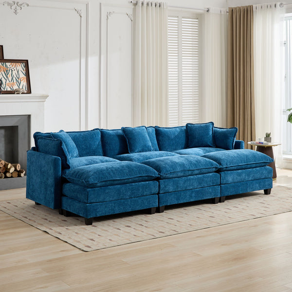 English Elm Cloud Sofa 3-Seater Modular Couch, Breathable Chenille, Ergonomic Design, Perfect For Small Spaces W1143S00048