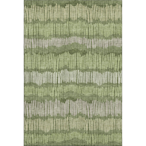 HomeRoots 10' Striped Washable Area Rug in Olive Green, Beige & Taupe – UV Protected, Stain Resistant, Durable Design 670664