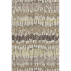 HomeRoots 9' X 12' Washable Taupe, Beige & Cream Striped Area Rug with UV Protection for Easy Care & Durability 670675