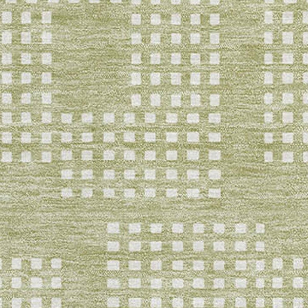 HomeRoots 10' X 14' Artichoke Green Geometric Washable Area Rug - Durable, UV-Protected & Stylish for Homes 670682