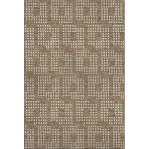 HomeRoots 8' X 10' Brown And Ivory Geometric Washable Area Rug – Durable, Stylish, Stain-Resistant, UV Protected! 670698