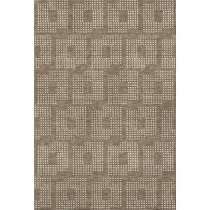 HomeRoots 9' X 12' Brown And Ivory Geometric Area Rug - Washable, UV Protected, Stain Resistant for Busy Homes 670699